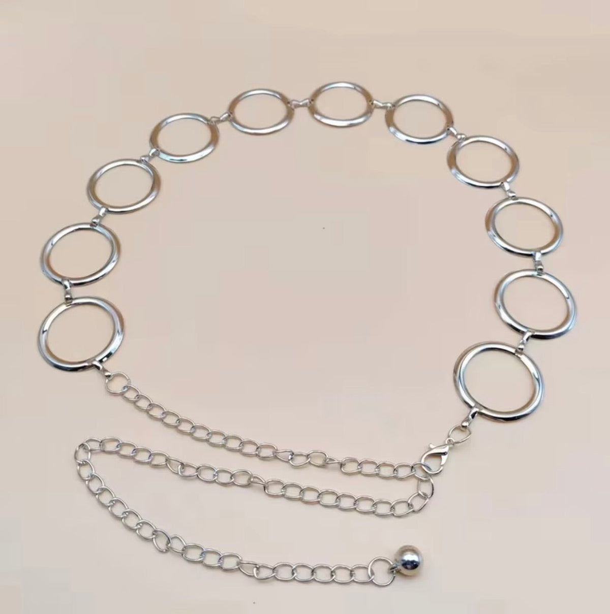 Cinturón Cadena Metálico Con Círculos - Nubena